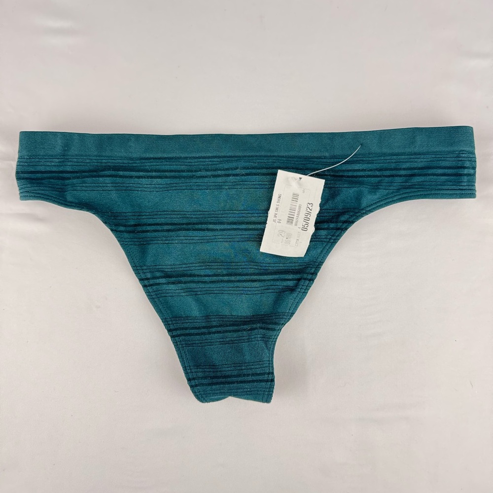 NWT Joyspun Striped Teal Thong